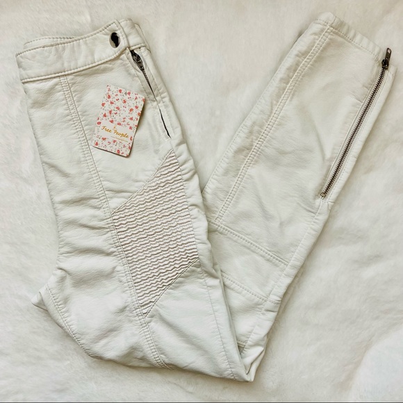 New Free People Kaelin moto skinny leather pants - Picture 2 of 11